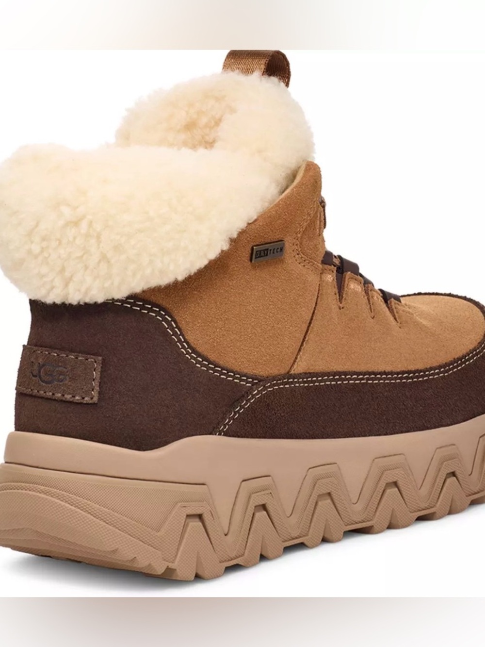 NEW UGG Terretrail Cozy Lace Waterproof Boots in Chestnut - Picture 4 of 10